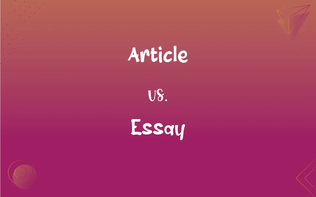 difference between article and essay